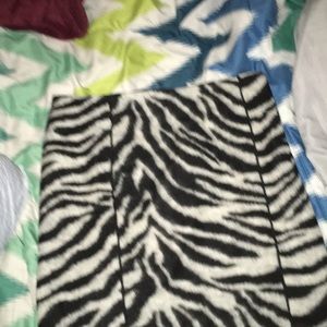 A zebra print skirt